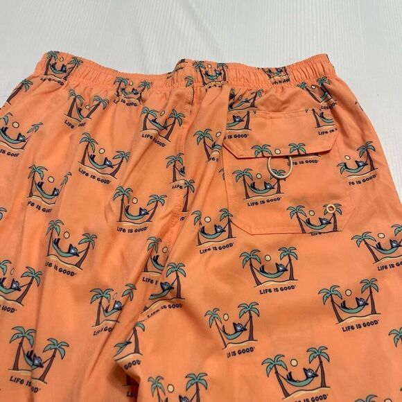 Life is Good Swim Trunks Board Shorts Blue UPF 50+ Lined Mesh Size Medium New - Picture 9 of 11